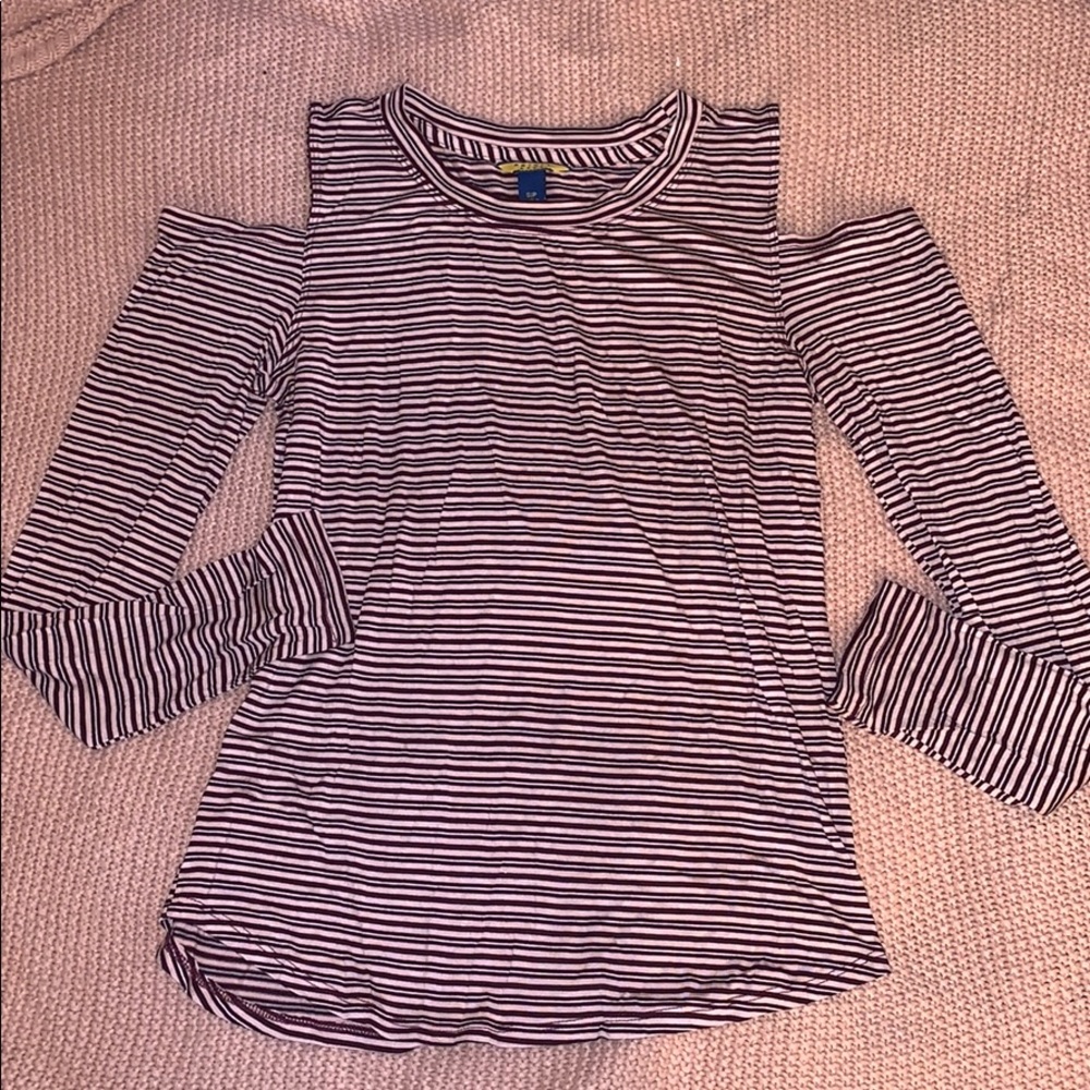 Aeropostle Striped Cold Shoulder Long Sleeve S